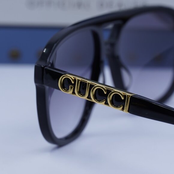 Gucci GG1188S 002 Aviator Sunglasses - Black/Grey - Picture 8 of 13